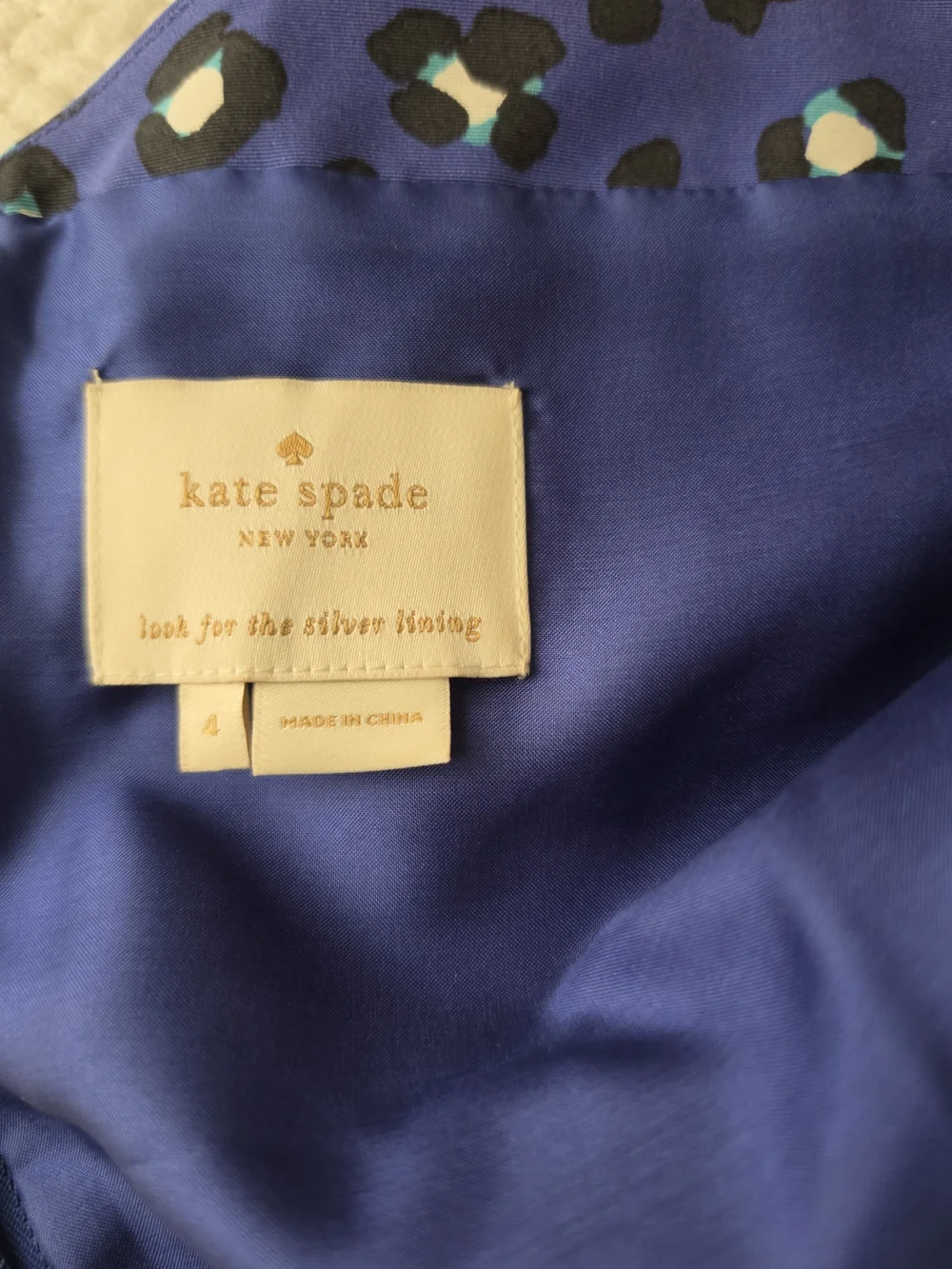 kate spade Cyber Cheetah Dawson Cobalt Blue Print Fit & Flare Dress Size 4